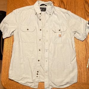 Grey button down short sleeved Carhartt